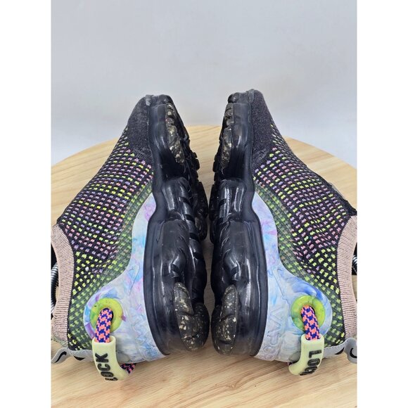 Nike Air VaporMax 2020 Flyknit Black Barely Volt Women Running Shoes  Sz 7 - Picture 6 of 8